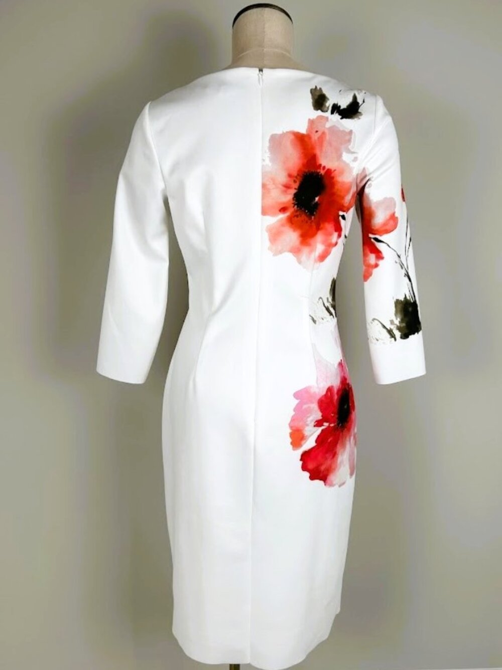 Rickie Freeman For Teri Jon Women White Floral-Print Scuba Dress Size 10 $480 - Picture 10 of 10